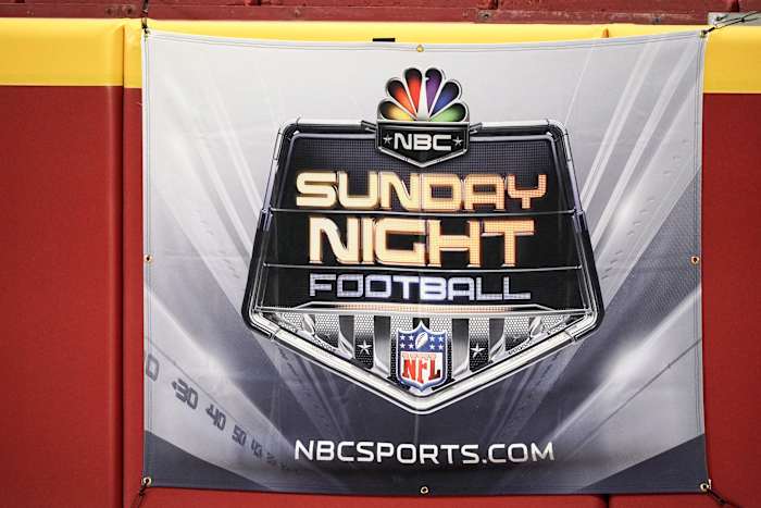 NBC Sunday Night Football banner hangs in Kansas City